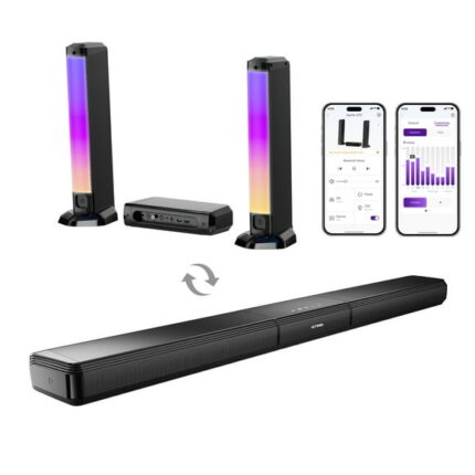 ULTIMEA Apollo U3700 5.0 Bluetooth Sound Bar Speaker, 180 W RMS, Black