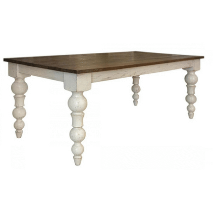Rock Valley Farmhouse Style Dining Table - White/Brown