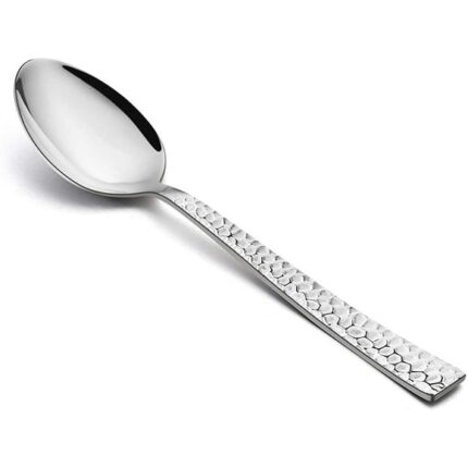 VeSteel Silver Hammered Stainless Steel Dinner Spoons (12 Count)