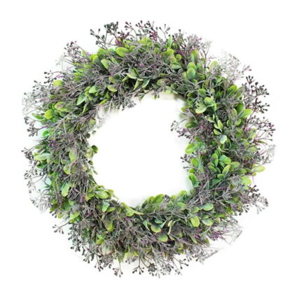 VerPetridure Flocking large simulation American water hyacinth wreath 18 inch for Front Door