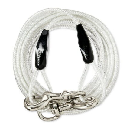 Vibrant Life Reflective Vinyl-Covered Tie-Out Cable for Dogs up to 250 lbs, 25'
