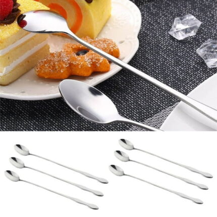 Wefuesd 10-Inch Long Handle Iced Tea Spoon, Coffee Spoon, Ice Cream Spoon, Stainless Steel Stirring Spoons, Set Of 6 (Clearance)