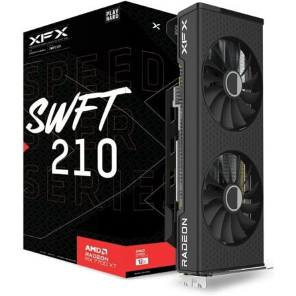 XFX RX-77TSWFTFA Speedster SWFT210 Radeon RX 7700XT Gaming Graphics Card with 12GB GDDR6 HDMI 3xDP, AMD RDNA 3