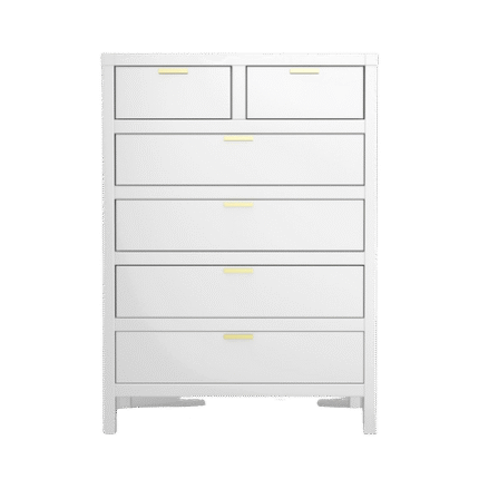 Carmel Collection Six Drawer Chest - White