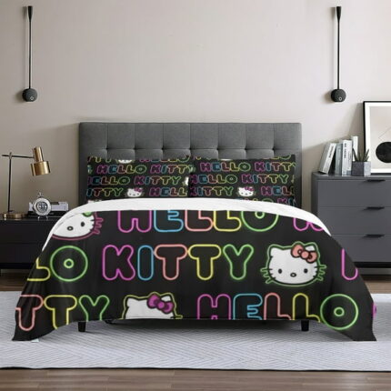 hello kitty Queen Comforter Set, 3pcs Bedding Sets Queen, All Season Lightweight Blanket Quilt 60x80 Inch