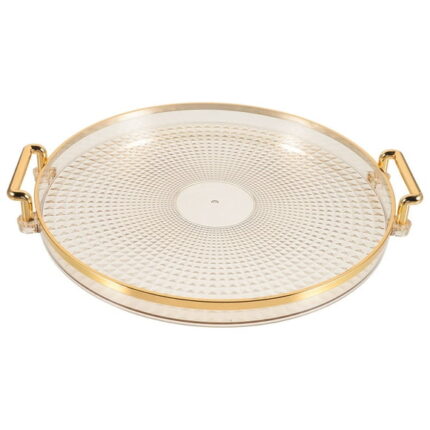 landege Round Tray Luxury Decorative Tray Coffee Table Tray Tea Cup Snack Tray Perfume Tray