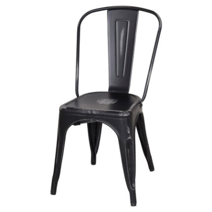 Metropolis Distressed Black Dining Chair