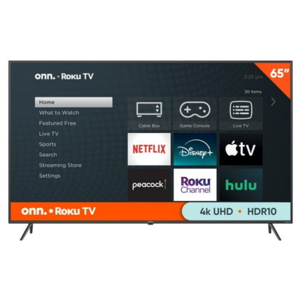 onn 65 Class 4K UHD (2160P) LED Roku Smart Television HDR (100012587)