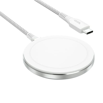 onn. 15W Magsafe Wireless Charger, 6ft braided cable, Made for Magsafe Certified, White